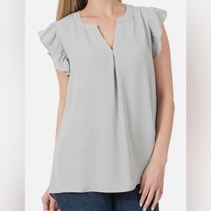 Zenana gray blouse, size XL